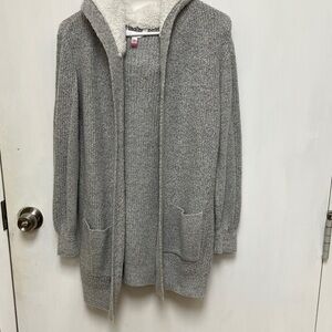 No Boundaries Gray Knit Sweater Jacket